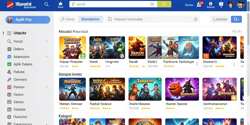 Tampilan menu awal yang menarik dan mudah dinavigasi.